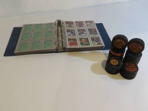 Binder of Hockey Cards & Pucks
