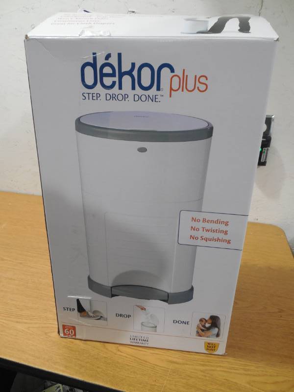 lot 70 image: Dkor Plus Hands-Free Diaper Pail in White