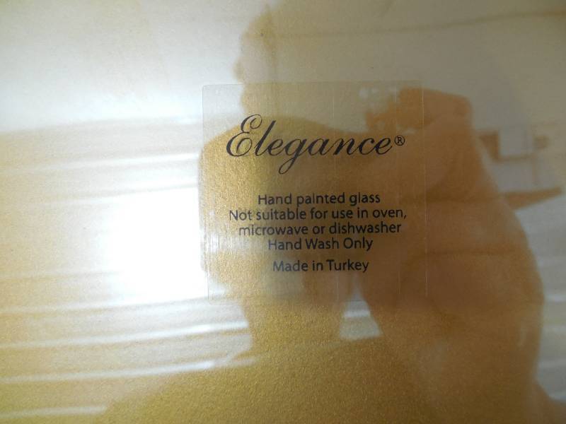 lot 71 image: (4) ELEGANCE HAND PAINTED GLASS PLATES
