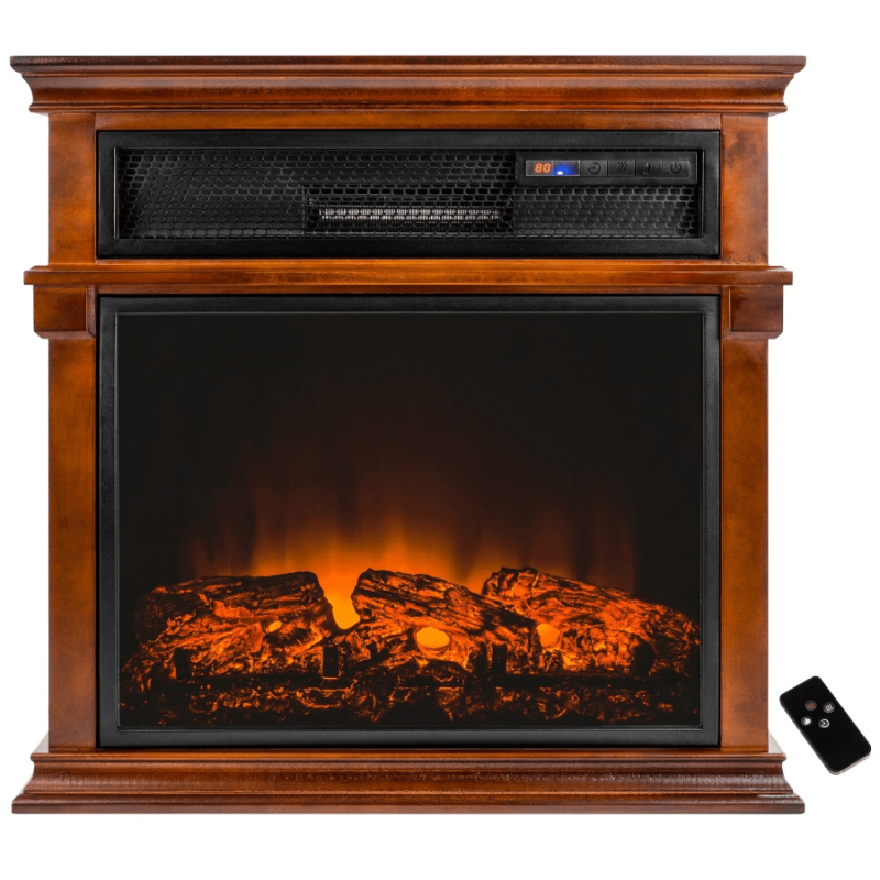 Akdy Freestanding Electric Fireplace Heater Wooden Boom