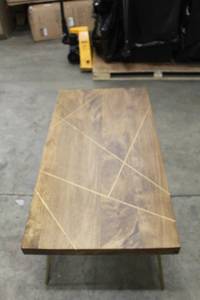 lot F3 image: NORTH SHORE LIVE EDGE COFFEE TABLE WGOLD