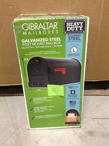 Gibraltar Mailboxes Arlington Premium Steel Post-Mount Mailbox, Black in good condition