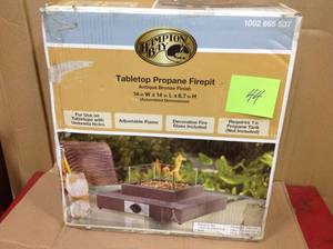 Hampton Bay 8,000BTU Antique Bronze Portable Table Top Gas Fire Pit not used