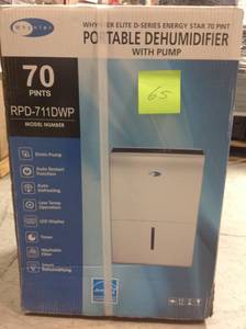 Whynter Elite D-Series Energy Star 70-Pint Portable Dehumidifier with Pump not used