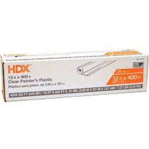 HDX 12 ft. x 400 ft. 0.31 mil High Density Painters Plastic Sheeting not used