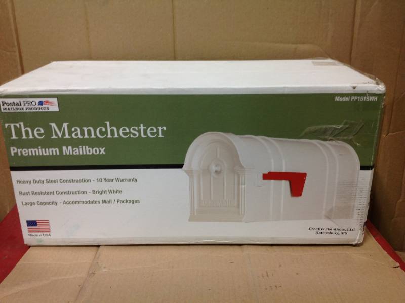 Home Garden Post Mount Mailbox Postal Pro Manchester Steel Aluminum White Heavy Duty Mail Mailboxes Slots Hardware