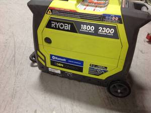 lot 9 image: Ryobi Bluetooth 2,300 Starting Watt Super Quiet Gasoline Powered Digital Inverter Generator in good condition