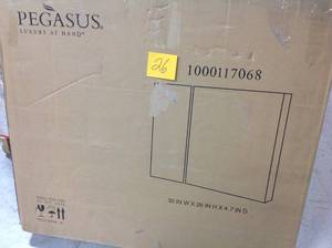 lot 26 image: Glacier Bay 30 in. W x 26 in. H Frameless Recessed or Surface-Mount Bi-View Bathroom Medicine Cabinet with Beveled Mirror in Silver not used
