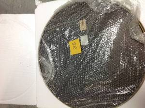 lot 38 image: Round Gold Accent Wall Mirror with Shelf by 3R Studios not used