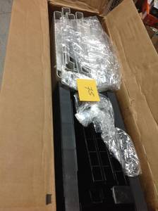 lot 75 image: HDX 27 in. W 4 Shelf Plastic Multi-Purpose Cabinet in Gray in very good condition