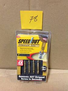 lot 78 image: Ontel Speed Out Speed Out Titanium Screw Extractor (4-Piece) in very good condition
