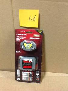 lot 116 image: Husky 4AAA 300-Lumen LED Dual Beam Unbreakable Headlight in very good condition