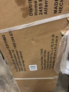 lot 122 image: Husky 72 in. H x 30 in. W x 18 in. D Steel Tall Garage Cabinet not used