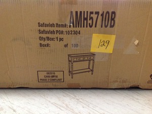 lot 129 image: SAFAVIEW Hover Image to Zoom Samantha Distressed Black Storage Console Table not used