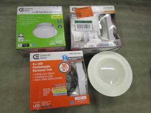 3 Recessed Trims & 7 inch Flush Mou...