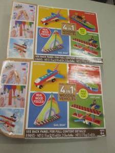 Lot of 2 4 in 1 Wooden Vehicle Kits...