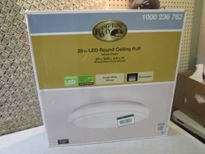 lot 162 image: Hampton Bay Dimmable 20 Round Whit...