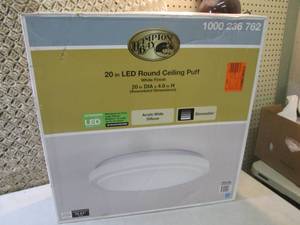 lot 163 image: Hampton Bay Dimmable 20 Round Whit...