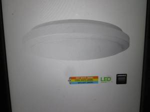 lot 203 image: 16 White Round LED Flush Mount Cei...