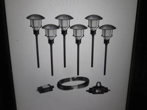 lot 210 image: Low Voltage Black Outdoor Integrate...