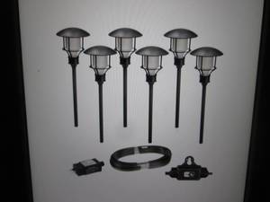 lot 211 image: Low Voltage Black Outdoor Integrate...