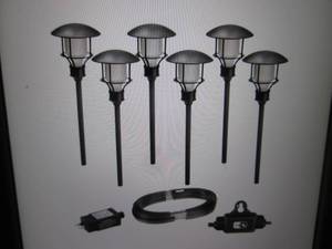 lot 212 image: Low Voltage Black Outdoor Integrate...