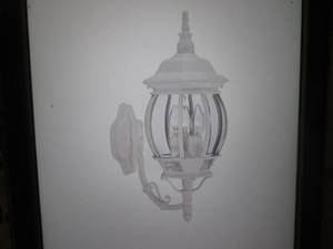 lot 230 image: 3-Light White Outdoor Wall Lantern ...