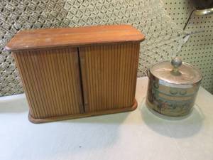 lot 279 image: Wood Table Top or Wall Hang Cabinet...