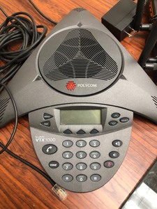 lot 13 image: Polycom VTX 1000 Base MSRP $450, Cradlepoint MBR1400 V2 Failsafe Router, Cisco External Microphone MSRP $450