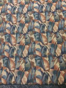 lot 30 image: MSRP $4000 High Quality Cabot Wrenn Office Guest Seating 6 Foot Sofa Lisbon Design - Excellent Condition Color Is actually Blues, Rusts & Greys Please see 2nd Picture For Close Up Of Pattern & Color