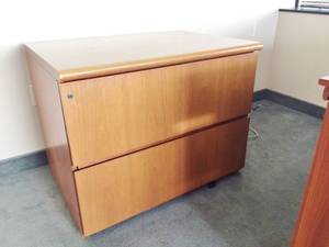 lot 32 image: High Quality Geiger Brickel Office Furniture Wood 2 Drawer Lateral Filing Cabinet - Nice Condition - Matches Lots 31, 33 & 34