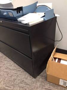 lot 7 image: 2 Drawer Black Lateral Filing Cabinet - Excellent Condition