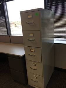 lot 72 image: High Quality HON HEavy 5&nbspDuty&nbspDrawer Metal Filing Cabinets - Great Condition MSRP $300