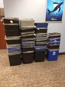 lot 47 image: Large Lot Of Trash Bins Waste Baskets