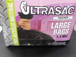 lot 1 image: Box of Ultra Sac 1.4 mil Large Bags...