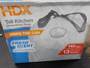 lot 4 image: HDX Tall Kitchen Drawstring Bags b...