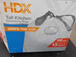 lot 22 image: HDX Tall Kitchen Drawstring Bags b...