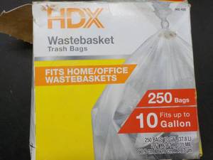 lot 25 image: HDX Wastebasket Trash Bags box of ...