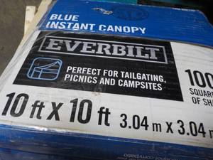 lot 31 image: Everbilt 10ft x 10ft-- Blue Instant...