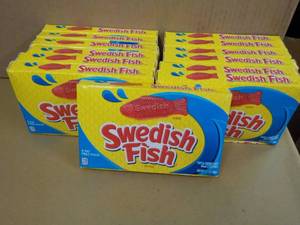 lot 85 image: 13 boxes Swedish Fish best date Ju...