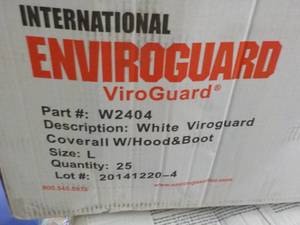 lot 104 image: Case of 25 Enviroguard Coverall wit...