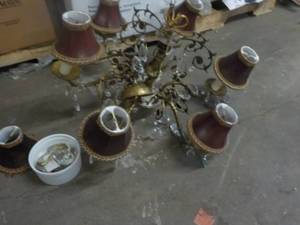lot 181 image: Vintage Chandelier with Shades and ...