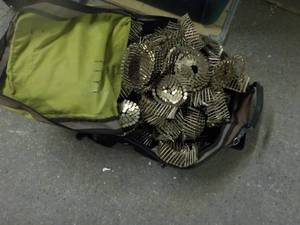 lot 185 image: Back Pack full of Nails...
