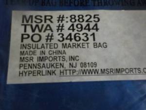 lot 203 image: Wonder file, Insulated Market Bag a...