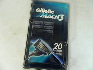 Pack of 20 New Gillette Mach 3 Razor Cartridges