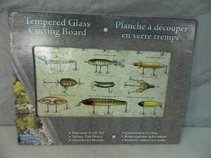 New Antique Fishing Lure Tempered Glass Cutting Board