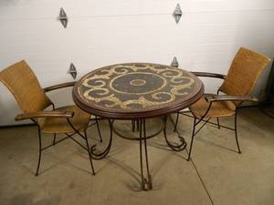 Neat Table and Two Pier One Chairs