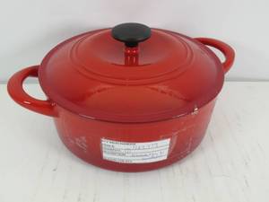 lot M17 image: Tramontina 5.5 Quart Enameled Covered Cast Iron Dutch Oven - Red
