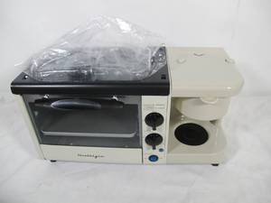 lot M48 image: Nostalgia BSET100BC Retro 3-in-1 Breakfast Station Coffeemaker, Griddle, Toaster Oven - Missing Coffee Carafe