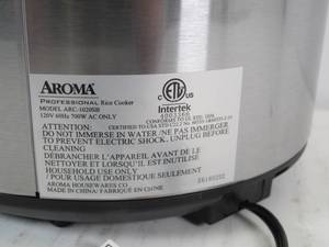 lot M49 image: Aroma Professional Plus ARC-1020SB 20 Cup (Cooked) Digital Rice CookerMulticooker in Stainless Steel